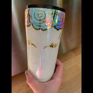 Rainbow unicorn glitter tumbler